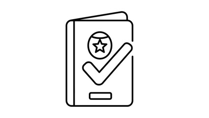 Obraz premium Open Book With Star Medal and Check Mark Icon