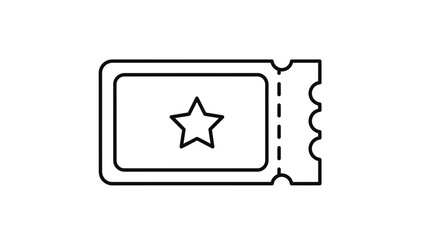 Simple star ticket icon, graphic design, event entry, invitation, award concept