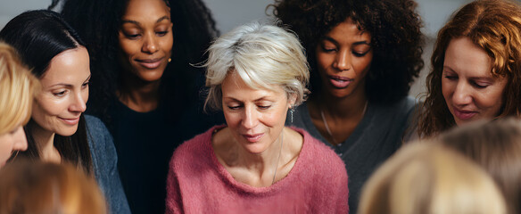 Women joined in a wellness circle for care and bonding with friends and allies