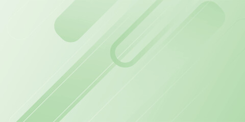 White abstract wide banner background with green geometric shapes. Minimal geometric. Modern futuristic concept. Suit for cover, header, business, presentation