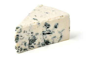Wedge of Blue Cheese, isolated on white background