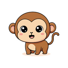 Fototapeta premium Cute Cartoon Style Monkey Clip art for Children Book Illustration Design