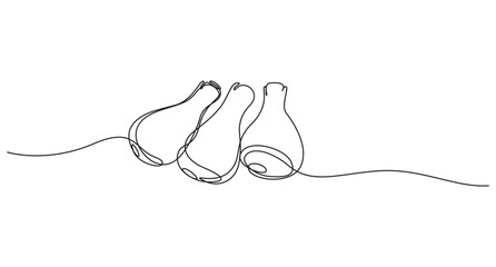 Obraz premium Continuous Line Drawing of a Fried Chicken Drumstick,single Line art Drawing Chicken Leg,