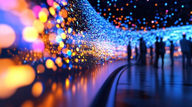 Centralized data governance platform visualization with nodes in a corporate innovation lab