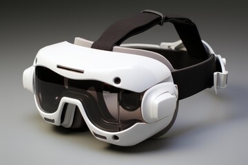 White virtual reality headset device for metaverse experience