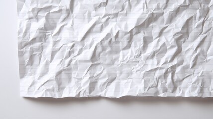 Obraz premium Crumpled White Paper Texture Close-up for Graphic Design and Abstract Backgrounds, Highlighting Detail and Wrinkles