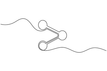 Obraz premium Minimalist share icon symbol in continuous line art style
