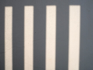 Shadows from sunlight naturally fall on the cement wall.