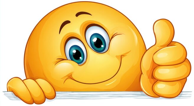 Smiling Emoji Giving a Thumbs Up Gesture.