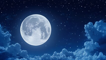 Full Moon in Starry Sky