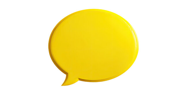3D yellow vector illustration of a blank speech bubble balloon icon for chat communication and message dialog design - Powered by Adobe