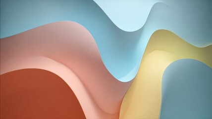 Abstract Wavy Paper Layers with Soft Pastel Colors: Modern Background for Design and Creative Projects