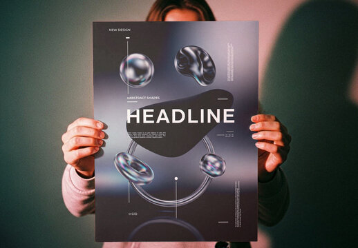 Poster In Hands Mockup