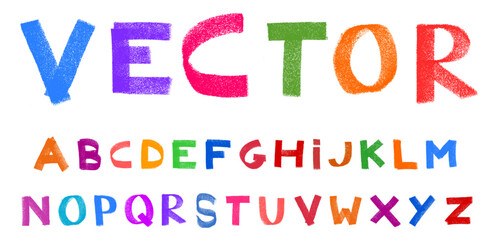 Thick Crayon Alphabet Vector Set