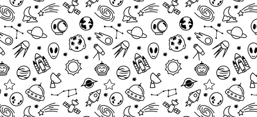 outer space seamless pattern doodle hand drawing cute © izzul fikry (ijjul)