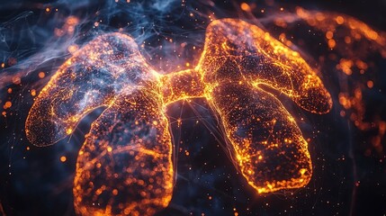 Glowing Lungs: An Abstract Representation of Respiratory Health and Technology