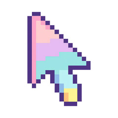 Obraz premium PNG Colorful pixelated cursor illustration.