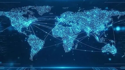 Global data connections illuminate the world, highlighting the interconnectedness of modern technology and global communication networks, showcasing the digital world. - Powered by Adobe