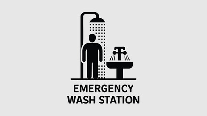 Emergency wash station with shower and sink