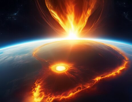 solar storm impact on earth magnetosphere n ai generative