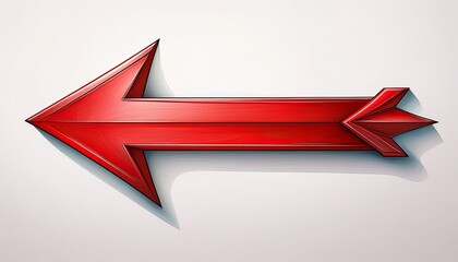 a simple red arrow pointing to the right isolated on white background