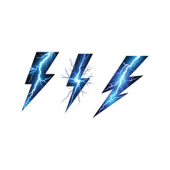 Blue lightning bolts with electric effects.