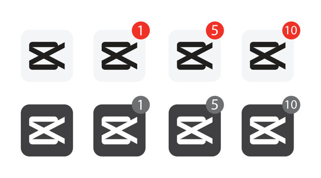 CapCut App Logo with Notification Badges, Editorial Use Only