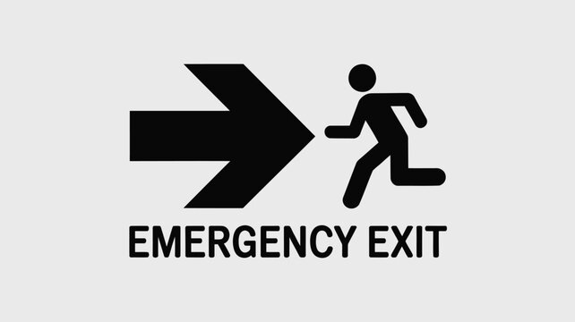 Emergency exit sign with running man icon
