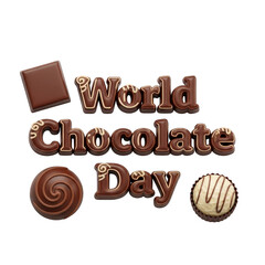 World chocolate day celebration - isolated on transparent background