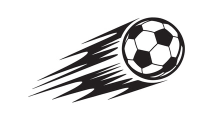 Dynamic flaming soccer ball vector illustration showing a fast moving football with fire trails and motion lines for action sports logos and team mascots. © NaeemurRahman