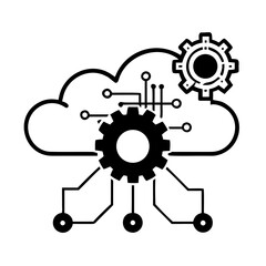 Obraz premium Cloud Automation and AI Processing Icon