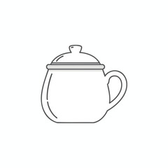 Obraz premium Simple Teapot Line Art Illustration
