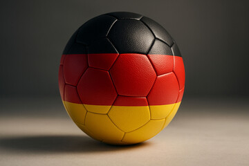 Fototapeta premium Close-Up Soccer Ball with German Flag Design on Neutral Background