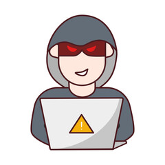 Hacker and Cyber criminals on white background.