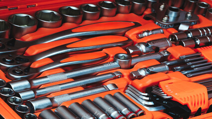 A toolbox with many different tools in it. There are many different sizes and shapes of tools