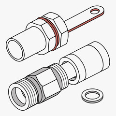 Industrial Electrical Cable Accessories Lug and Gland Illustration