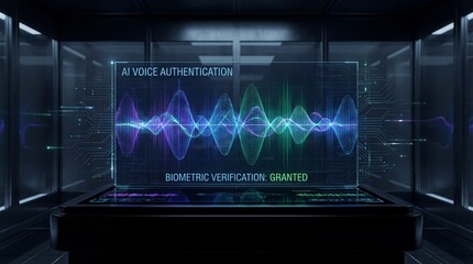 Ai voice authentication interface isolated on white background