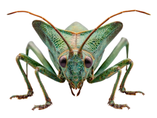 Macro Shot of a Green Grasshopper 