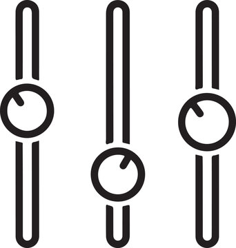 Three audio faders isolated on white background, Vector, illustration