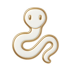 Fototapeta premium PNG Elegant snake emoji illustration