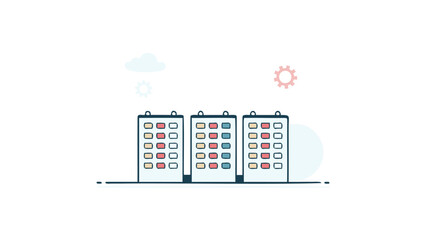 Structured daily schedule illustration with colorful task list and organization elements in flat design style