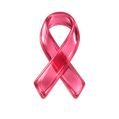 A glossy, translucent  3D pink ribbon for celebrate breast cancer