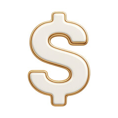 Naklejka premium PNG Glossy gold-bordered dollar symbol