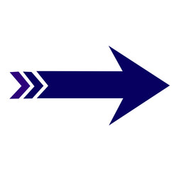 A blue 3d business arrow direction sign icon serves as a vector web button and symbol template for a modern internet banner design on white background 