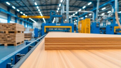 Efficient furniture production in modern factory with robotic machinery