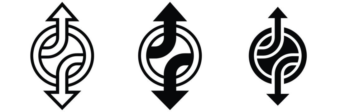 Modern arrows design with circular motion graphics elements,Circle arrow icon set. Set of circle arrows rotating, different circular arrows of black color isolated.Recycle, repeat, refresh icon.