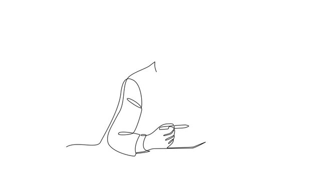 Final Candidate Review. Recruitment Online and offline Concept. Single line draw design Video 4k. Footage graphic illustration