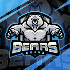 Bears squad esport mascot logo design
