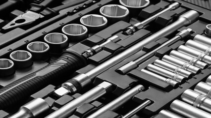 A toolbox with many different tools in it. There are many different sizes and shapes of tools