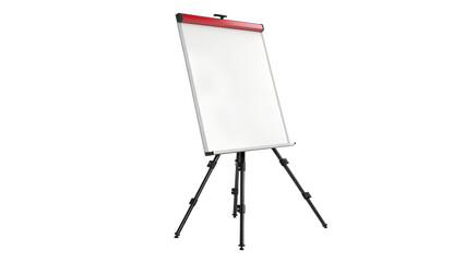 White Flip Chart on Easel isolated on transparent background